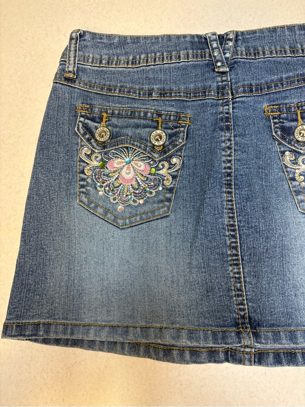 Vintage Y2K Angels Denim Skirt Size 5 - Picture 5 of 9